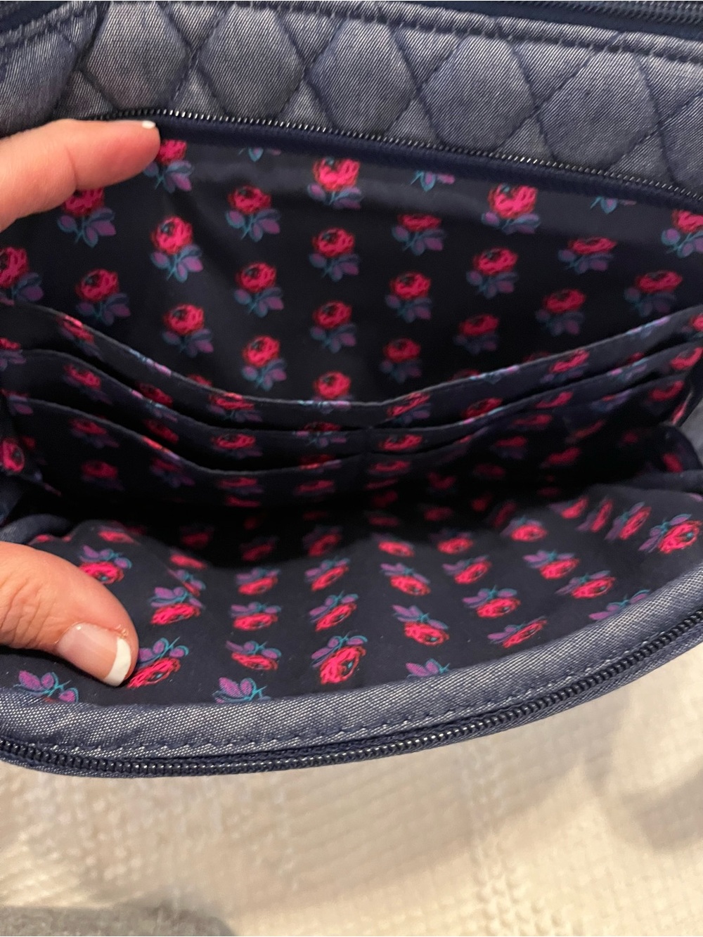 Vera Bradley Little Hipster in Quilted Denim, LNWOT - Picture 7 of 13